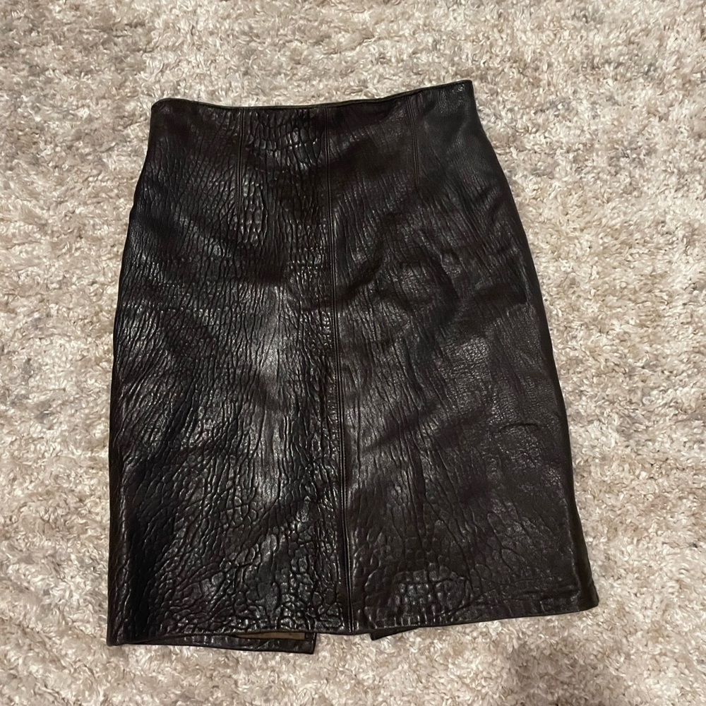 Vintage black leather skirt
